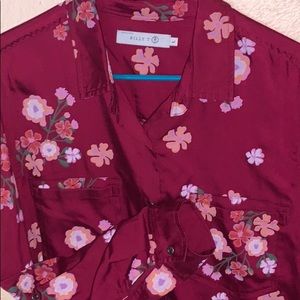 Long sleeve, button up floral shirt by Billy T.